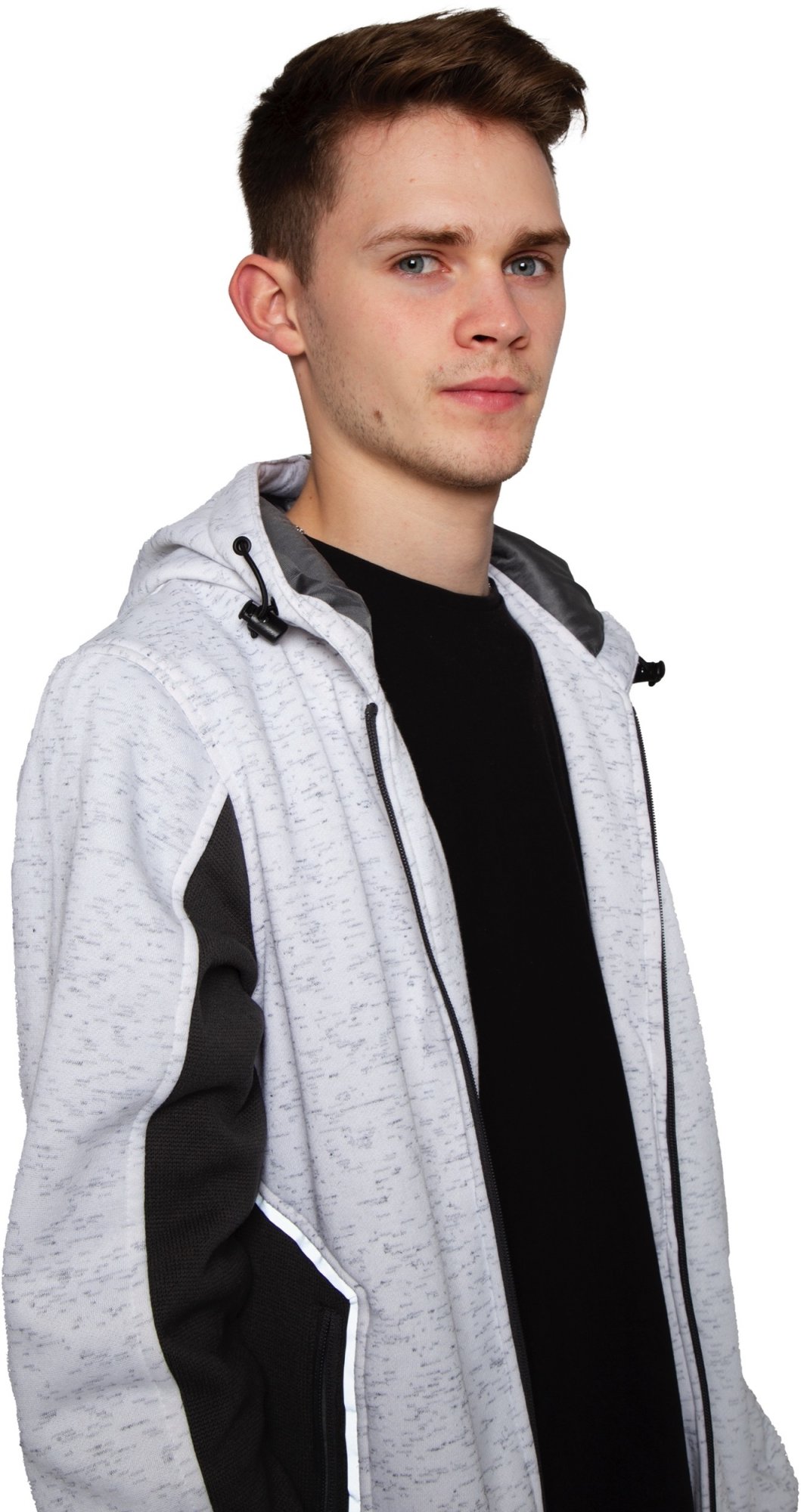 S-Tex Hoodie, White Melange & Grey